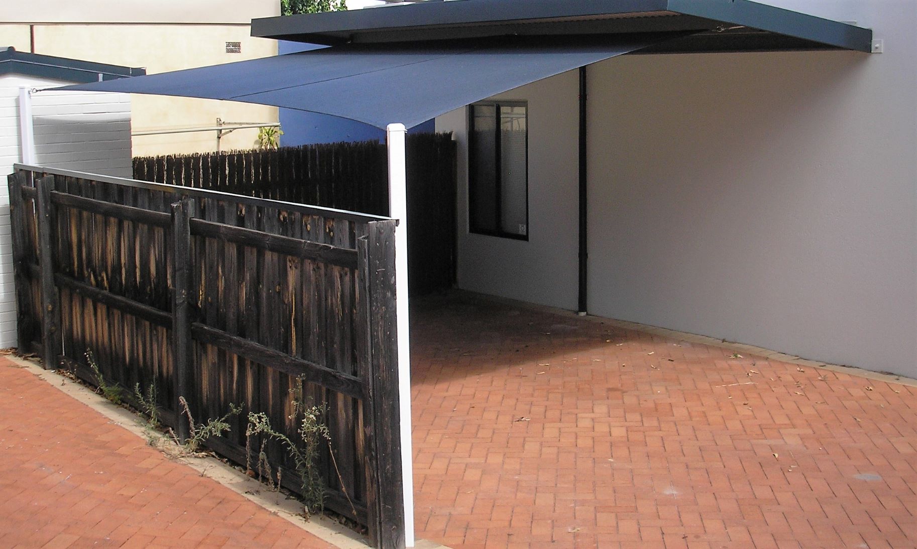Carport Shade Sail in Commshade Slate 