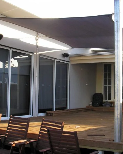 Polyfab Comshade Shade Sail in Slate colour for Maylands home