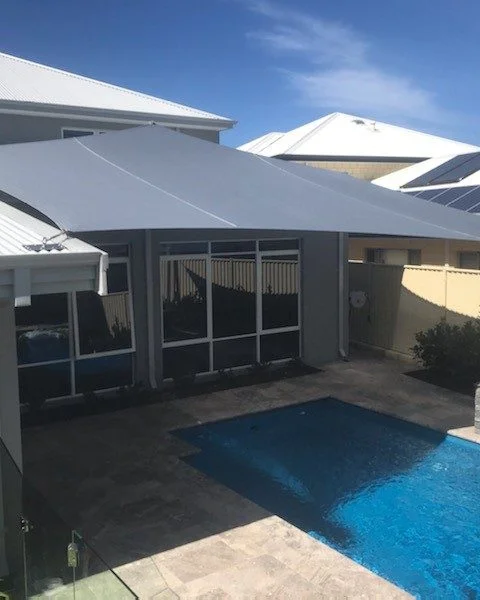 Burns Beach Shade Sail over Pool