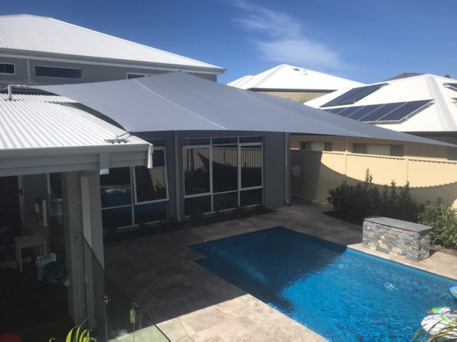 Burns Beach Shade Sail over Pool