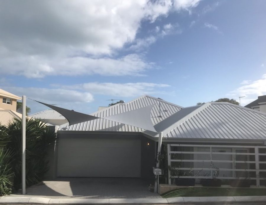 Scarborough Hypar Shade Sail over Driveway