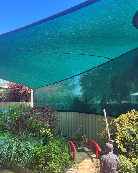 Bibra Lake Garden Shade Sail with vertical side flap.
