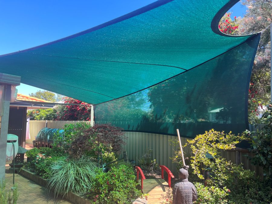 Bibra Lake Garden Shade Sail with vertical side flap.