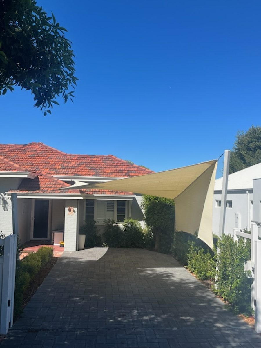 Bayswater Shade Sail with vertical wrap down Sail