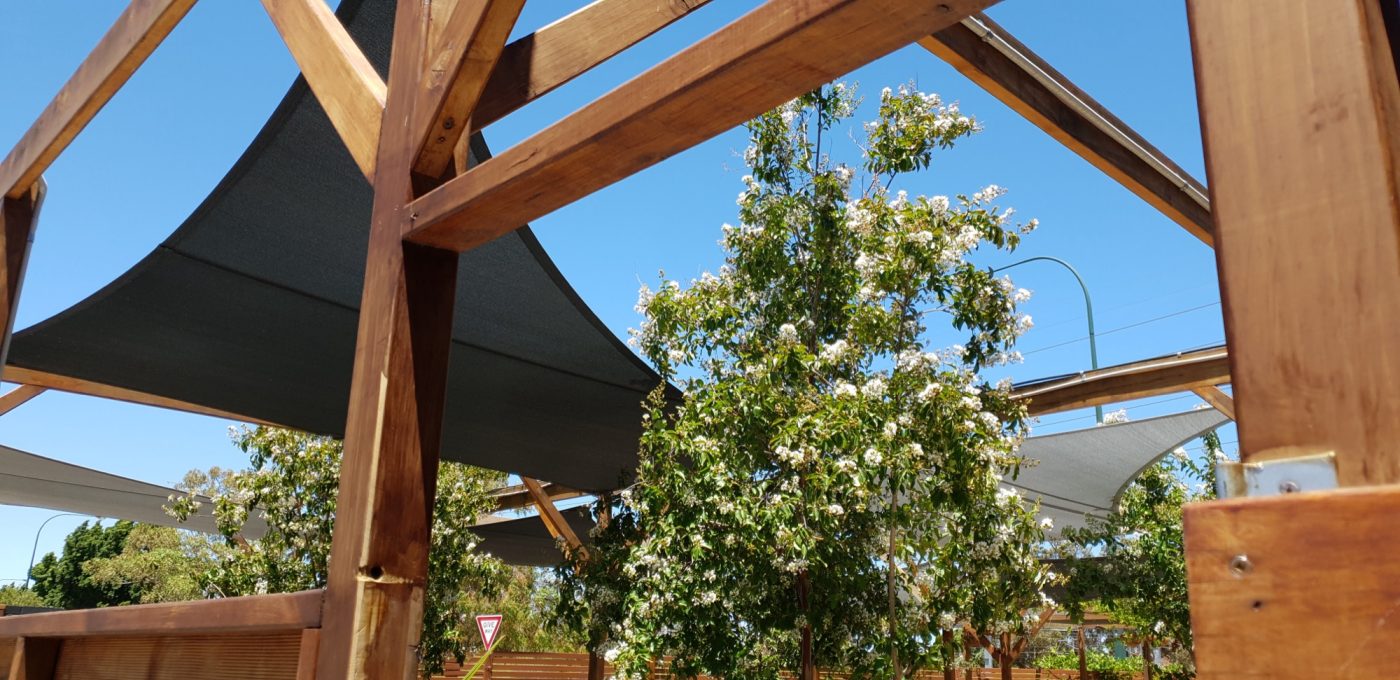 Multi-sail commercial shade installation